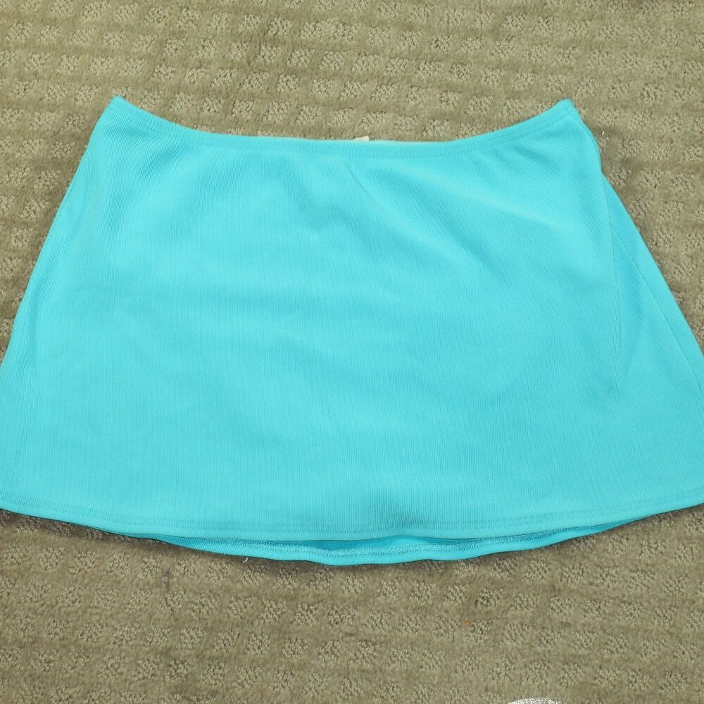 Lands' End Women's Size 12 Turquoise Mini Swim Skirt Bottom EUC!